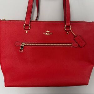Coach Red Leather Tote